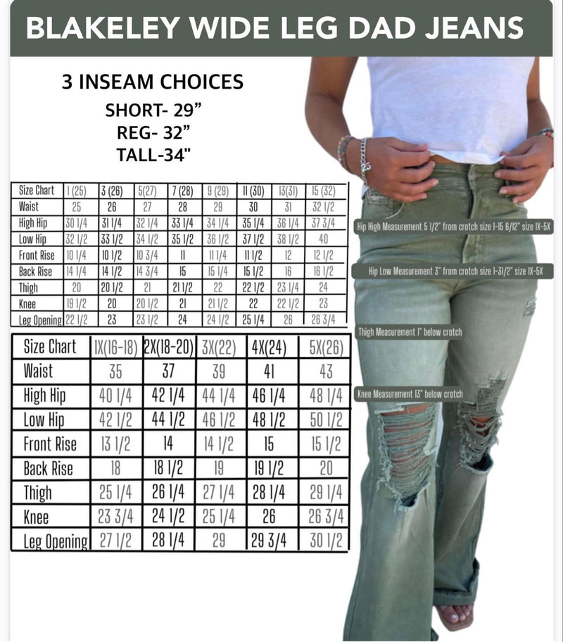 Hazel Blues® |  Blakeley Distressed Jeans In Olive and Camel