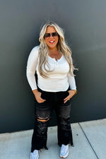 Hazel Blues® |  Fall Brooklyn Snap Henley Top