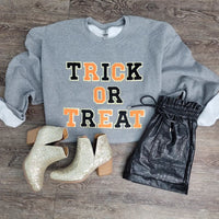 Hazel Blues® |  Trick or Treat Chenille Patch Sweatshirt