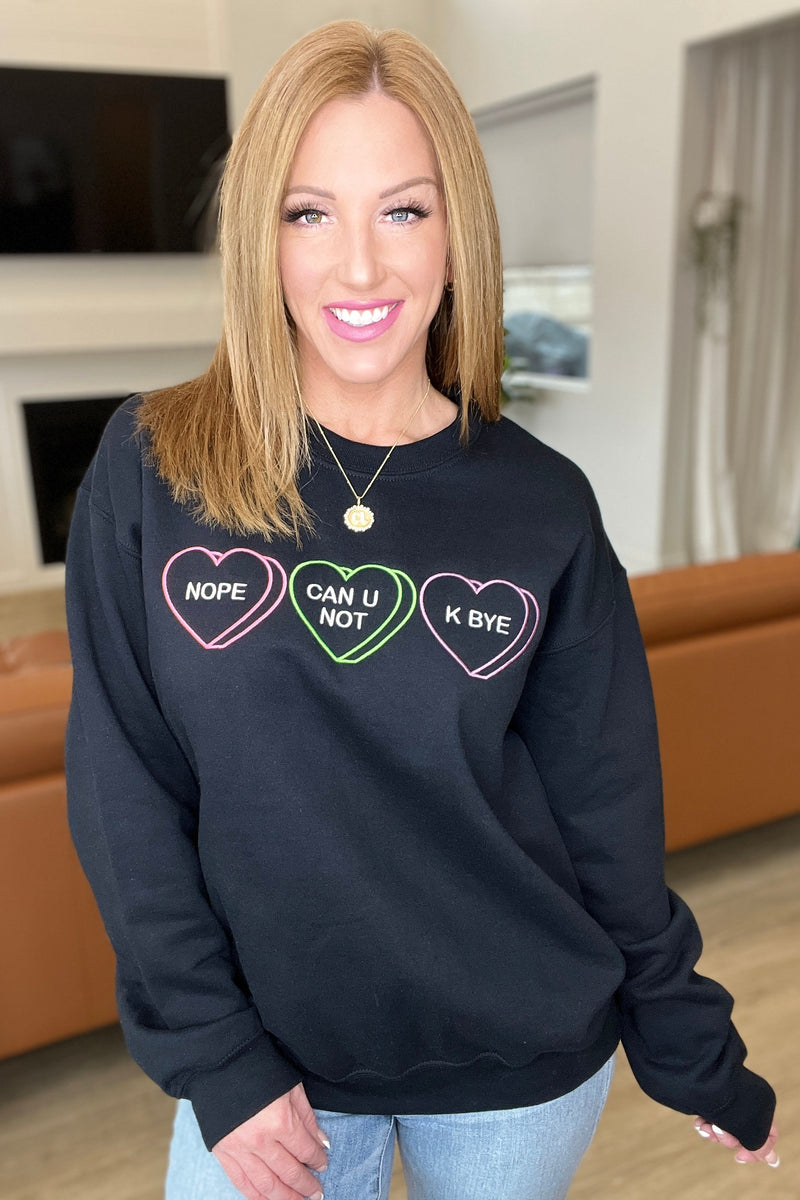 Hazel Blues® |  Snarky Valentine Embroidered Sweatshirt