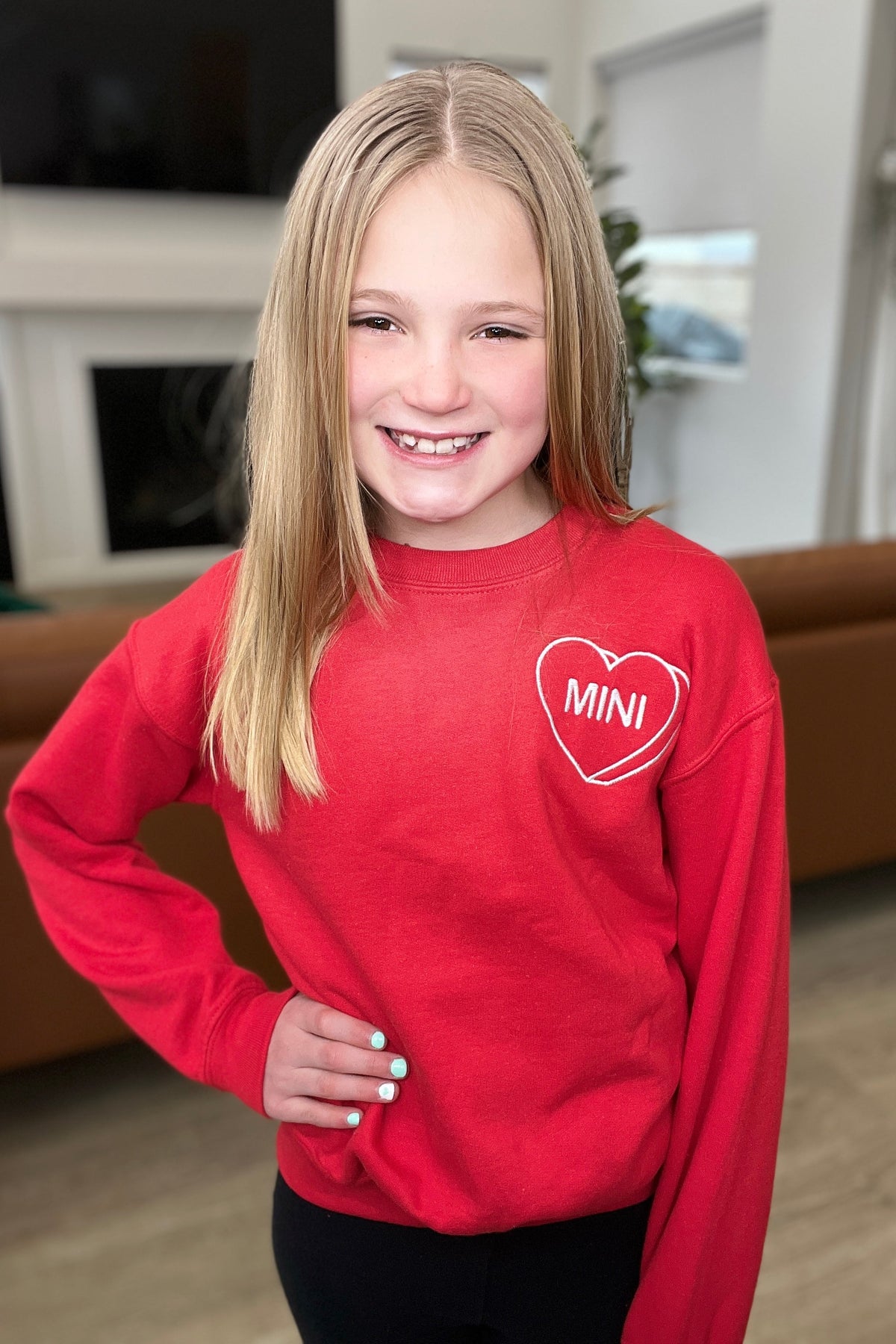 Hazel Blues® |  Matching Mini Embroidered Sweatshirt