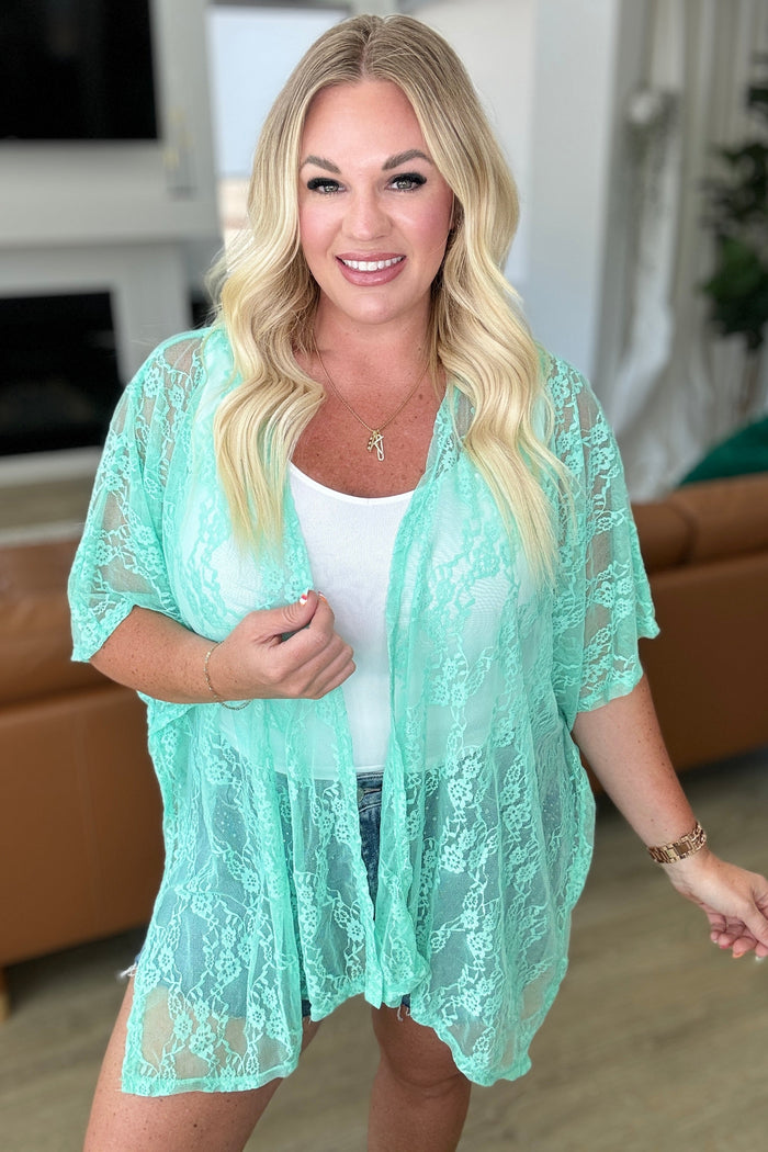 Hazel Blues® |  Good Days Ahead Lace Kimono In Mint