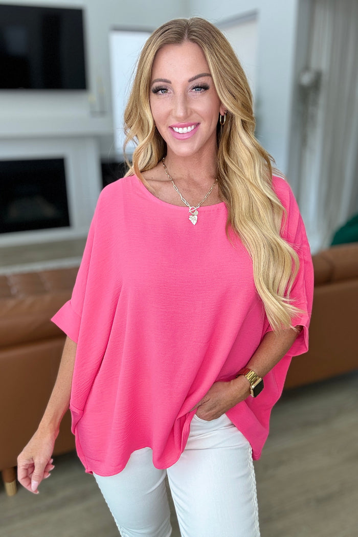 Hazel Blues® |  Feels Like Me Dolman Sleeve Top in Bubble Gum Pink