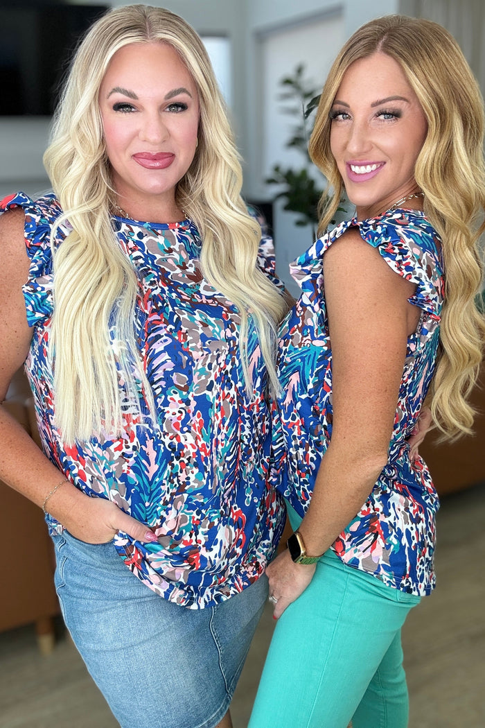 Hazel Blues® |  Do More Flutter Sleeve Top