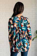 Hazel Blues® |  I Think Different Top in Abstract Teal