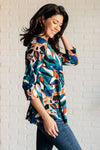 Hazel Blues® |  I Think Different Top in Abstract Teal