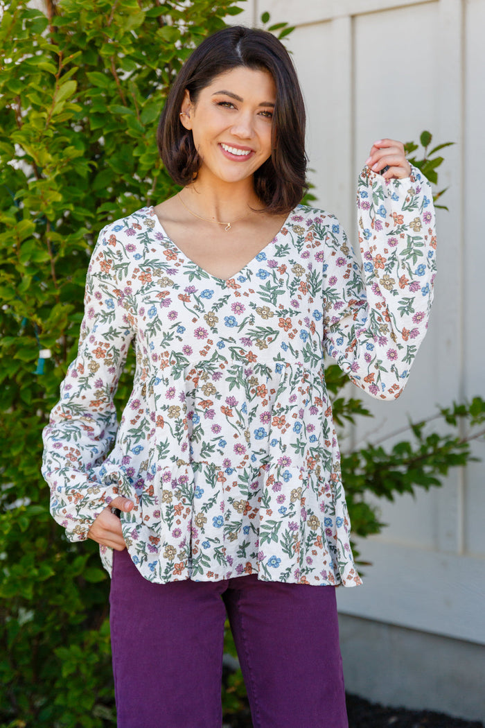 Hazel Blues® |  I Think I Can V-Neck Floral Top