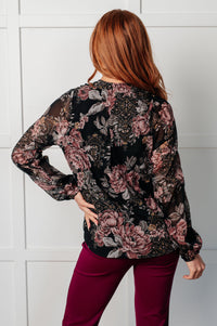 Hazel Blues® |  I Wish We Had it All Surplice Floral Blouse