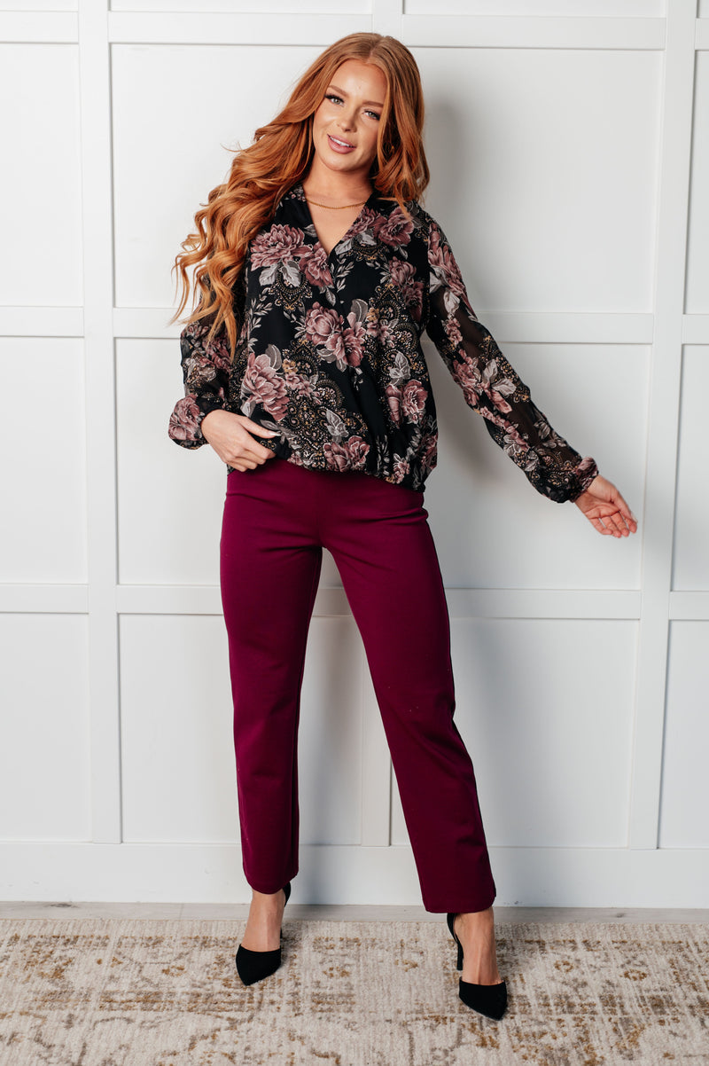 Hazel Blues® |  I Wish We Had it All Surplice Floral Blouse