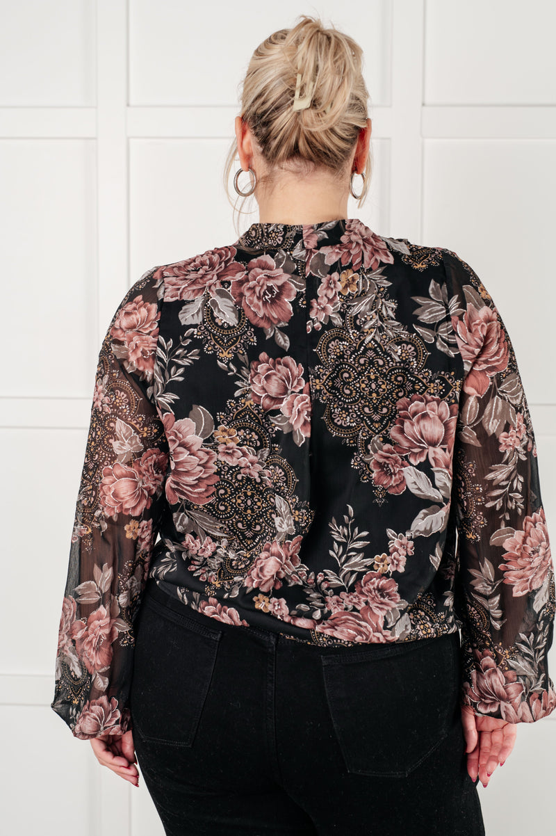 Hazel Blues® |  I Wish We Had it All Surplice Floral Blouse