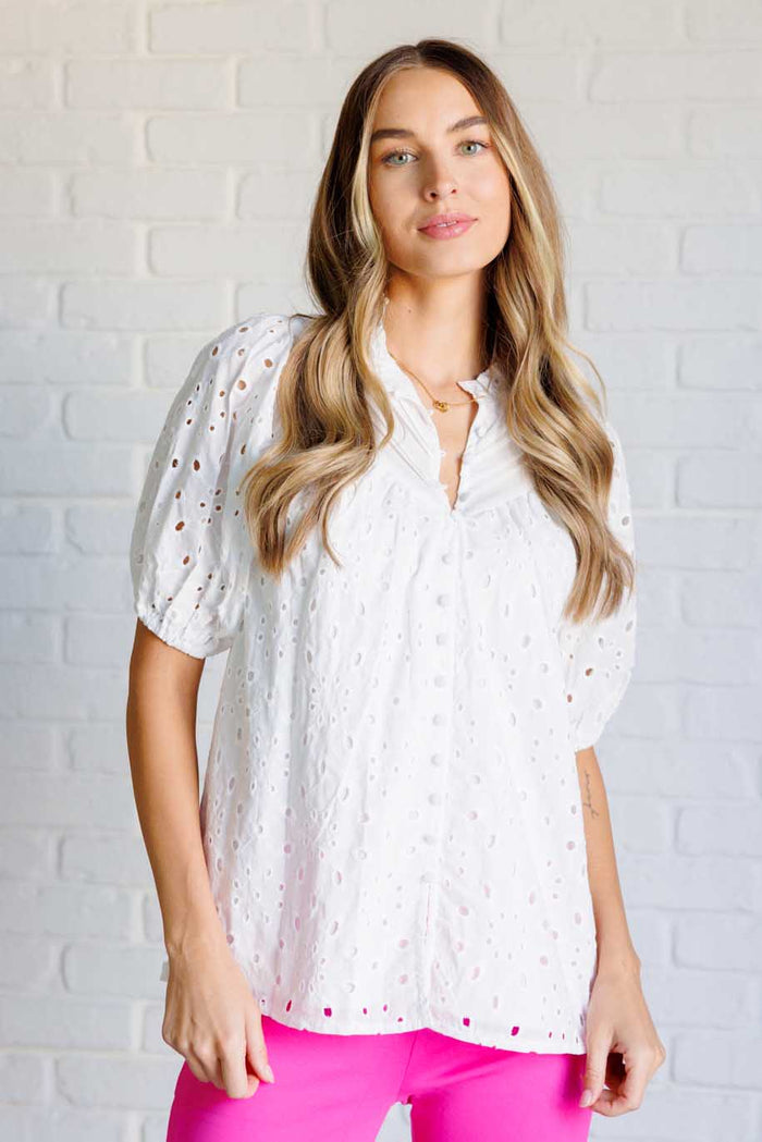 Hazel Blues® |  I'll Let You Know Eyelet Lace Blouse