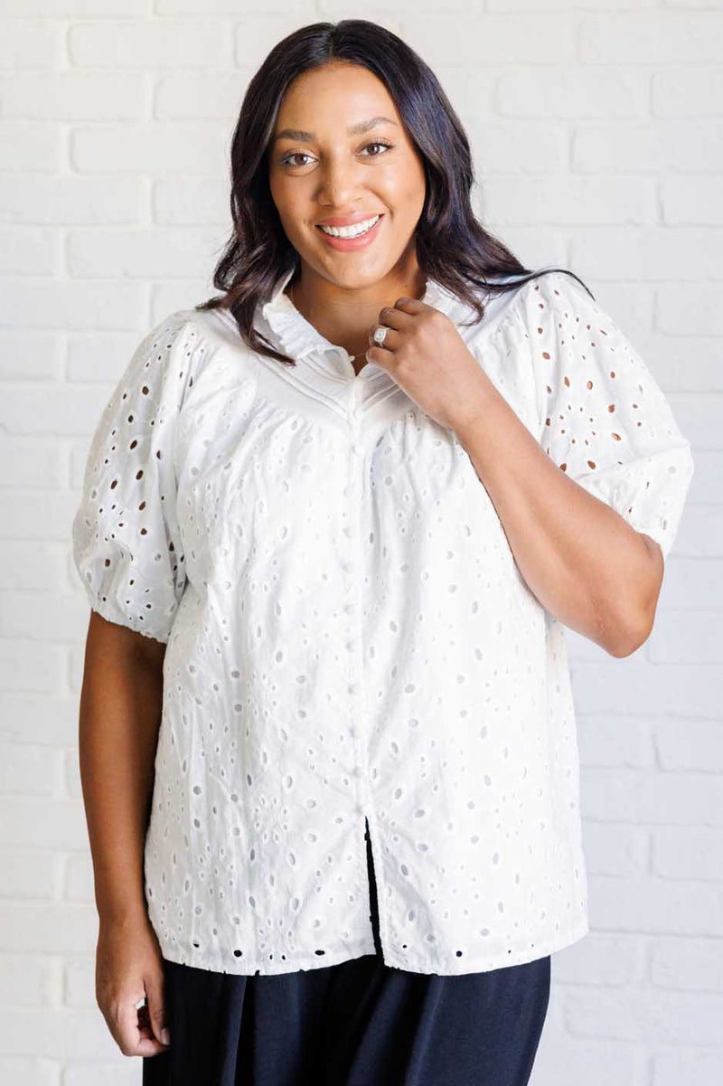 Hazel Blues® |  I'll Let You Know Eyelet Lace Blouse