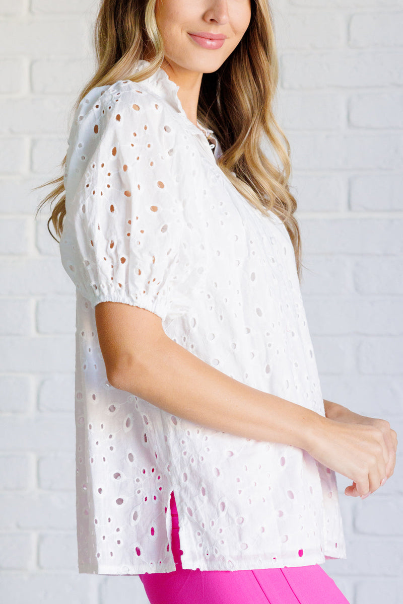 Hazel Blues® |  I'll Let You Know Eyelet Lace Blouse