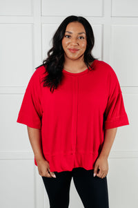 Hazel Blues® |  I'll Never Forget Ribbed Dolman Sleeve Top in Red