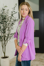 Hazel Blues® |  I'm Really That Gal Open Front Blazer in Orchid Glow