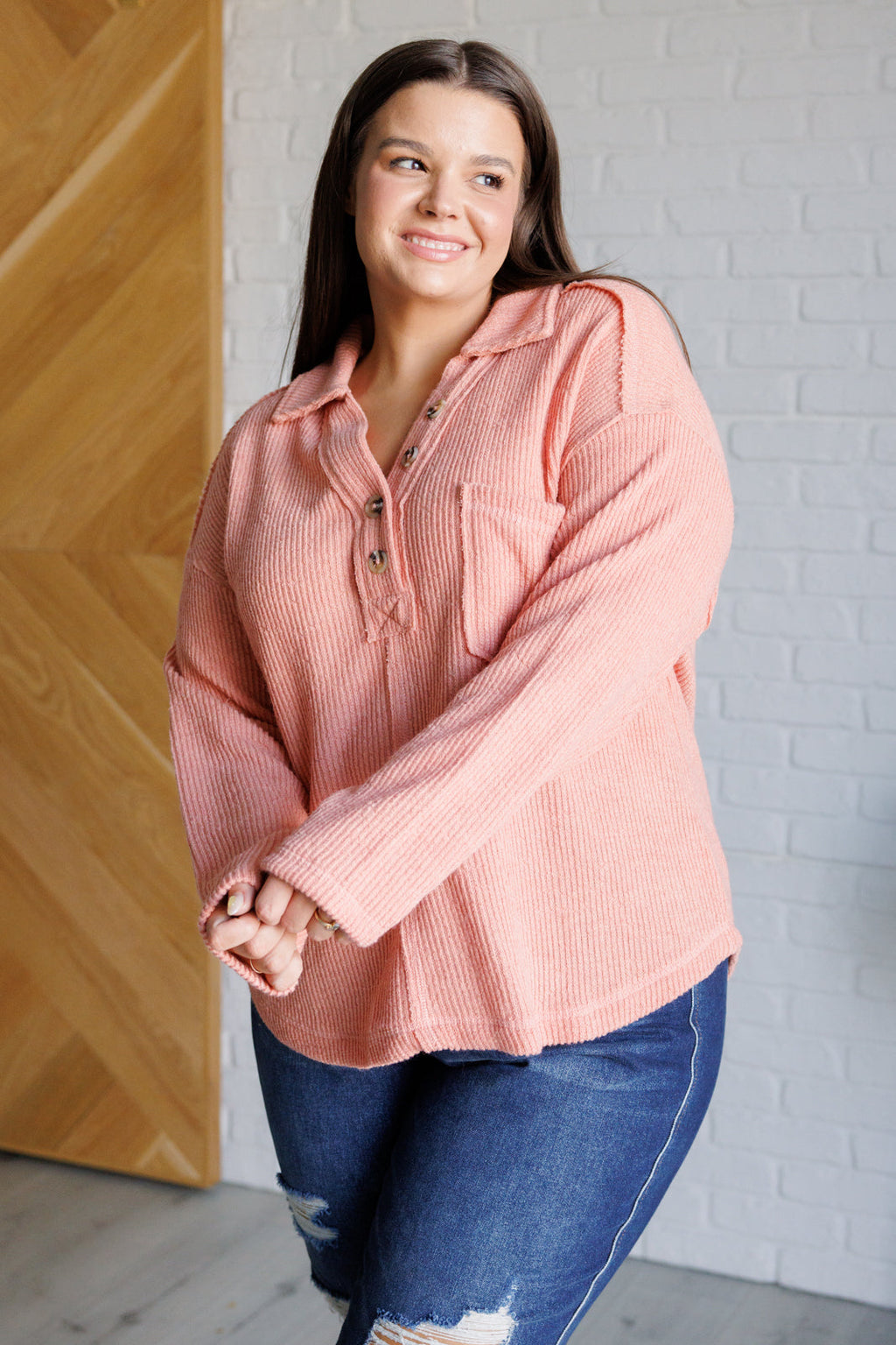 Hazel Blues® |  If You Want Forever Ribbed Knit Pullover