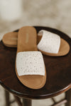 Hazel Blues® |  Imelda Off White Crocheted Slip On Sandal