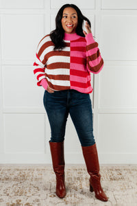 Hazel Blues® |  In Your Lane Color Blocked Stripe Sweater