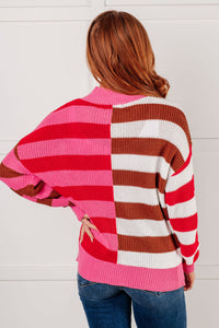 Hazel Blues® |  In Your Lane Color Blocked Stripe Sweater