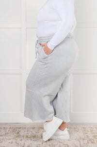 Hazel Blues® |  In or Out Wide Leg Cropped Pants in Light Grey