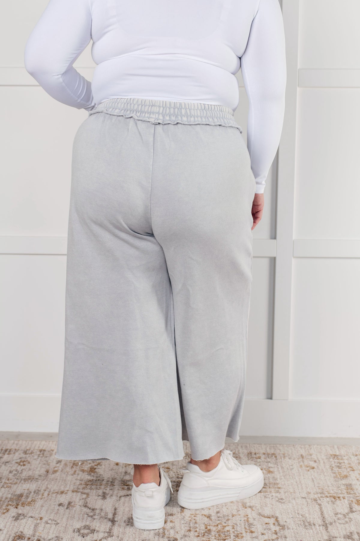 Hazel Blues® |  In or Out Wide Leg Cropped Pants in Light Grey