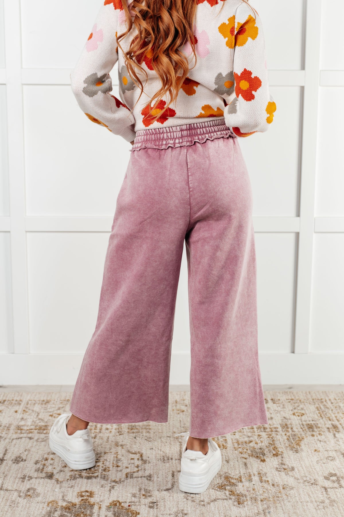 Hazel Blues® |  In or Out Wide Leg Cropped Pants in Light Rose