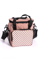 Hazel Blues® |  Insulated Checked Tote in Pink