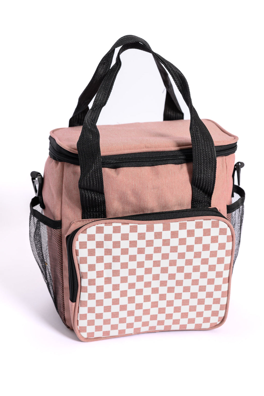 Hazel Blues® |  Insulated Checked Tote in Pink