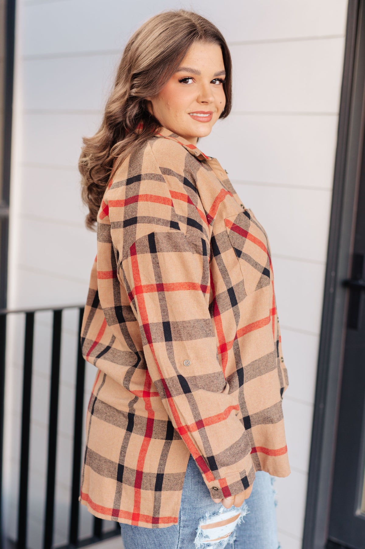 Hazel Blues® |  Is It Really Oversized Plaid Button Up