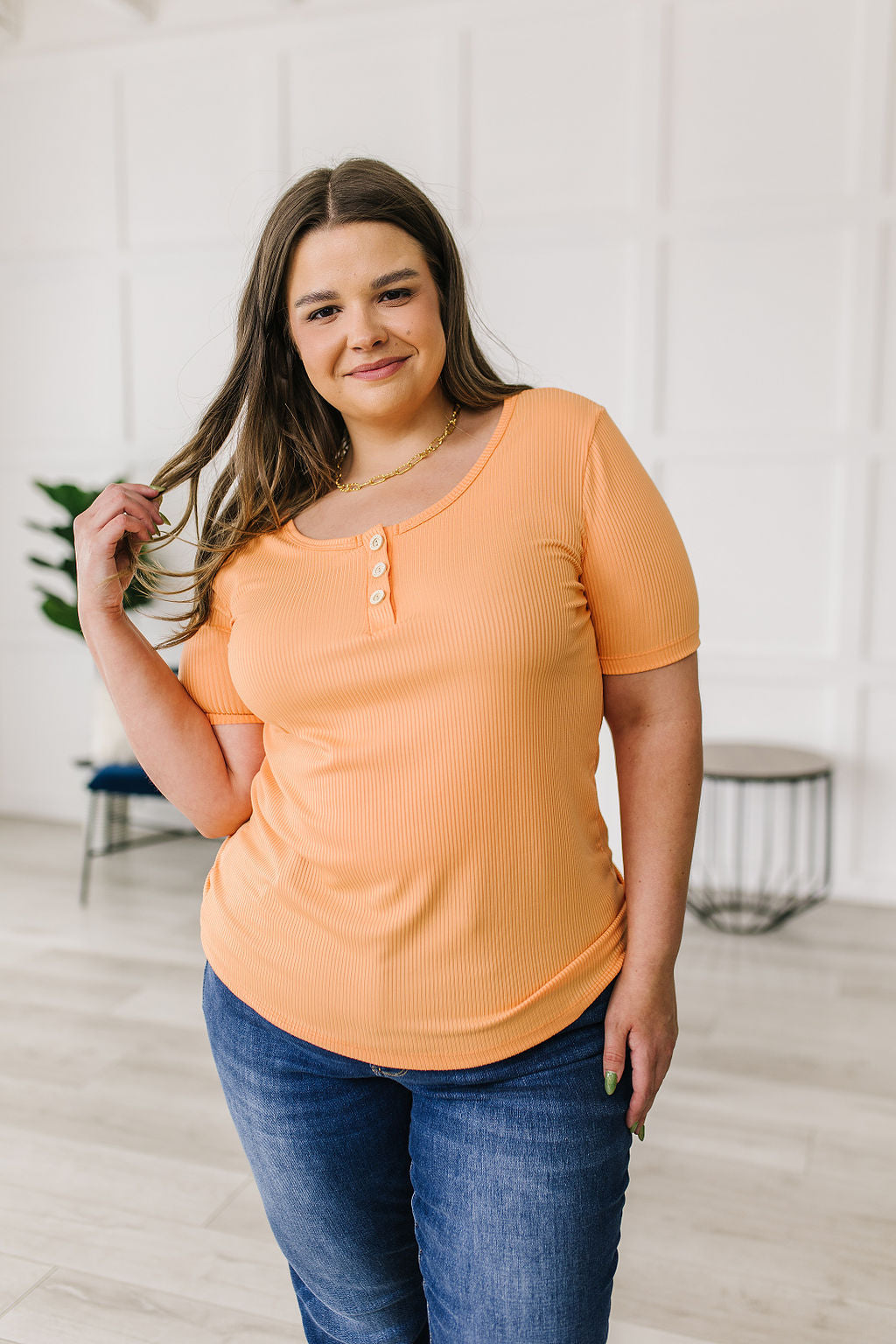 Hazel Blues® |  It Figures Scoop Neck Top
