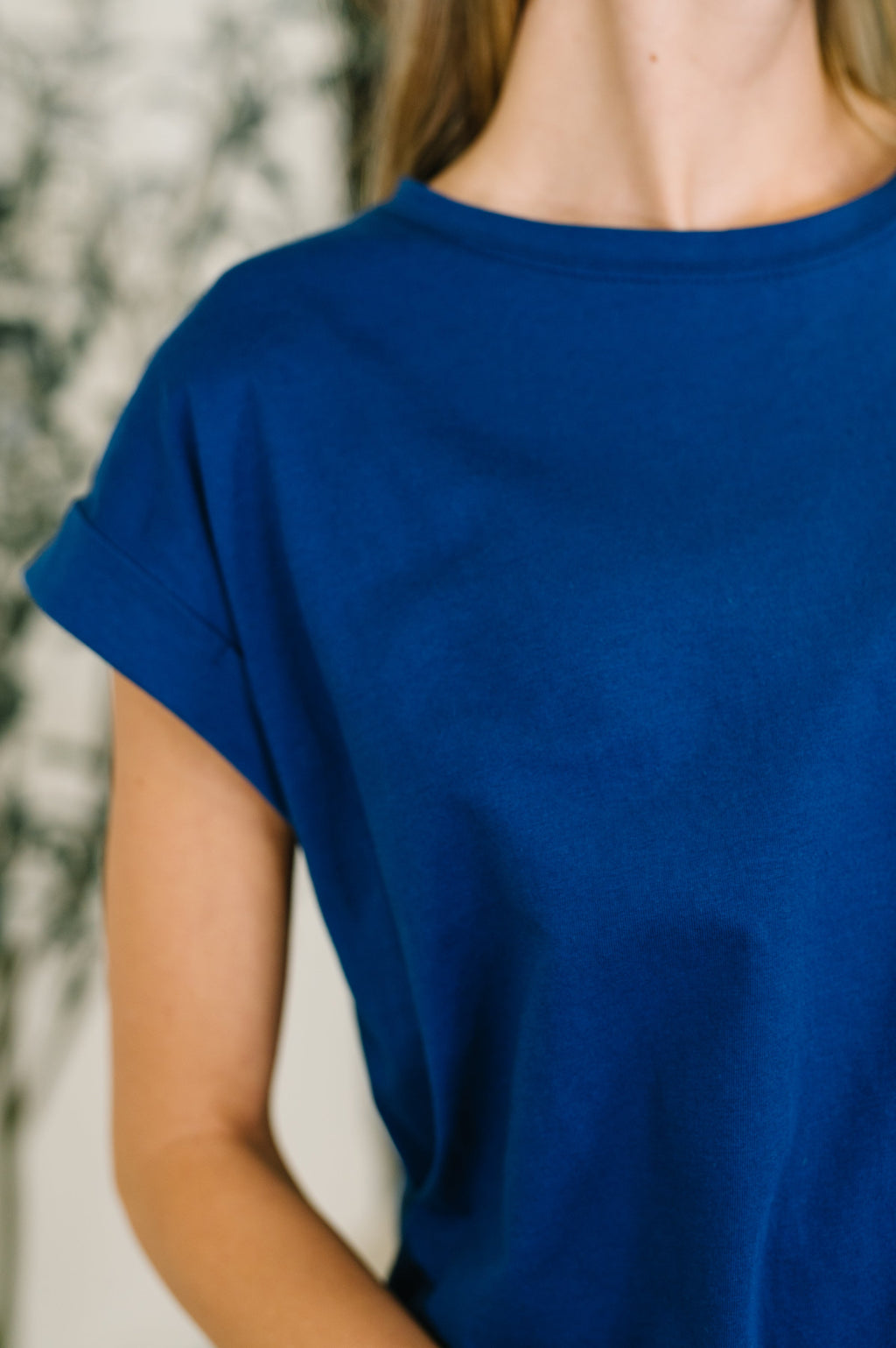 Hazel Blues® |  It Starts Here Basic Rolled Sleeve Tee in Lt Navy