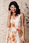 Hazel Blues® |  It's All Sunshine V-Neck Floral Dress in Orange