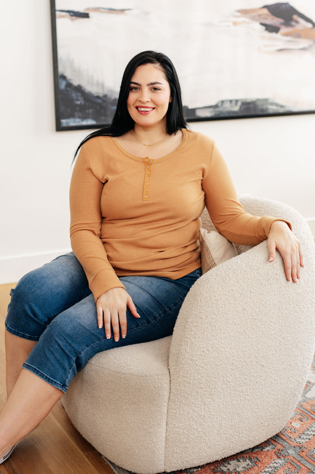 Hazel Blues® |  It's Been So Long Henley in Golden Sand