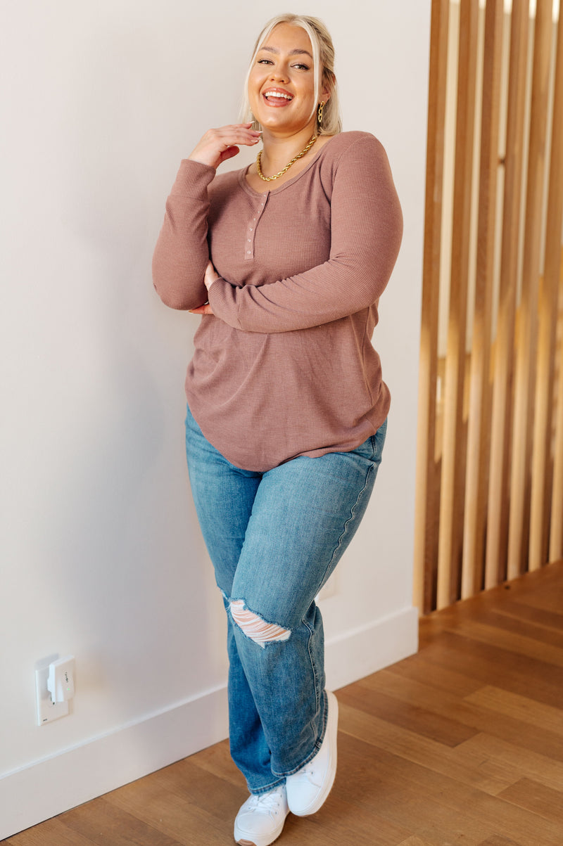 Hazel Blues® |  It's Been So Long Henley in Mulberry