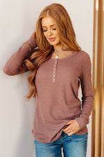 Hazel Blues® |  It's Been So Long Henley in Mulberry