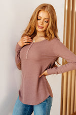 Hazel Blues® |  It's Been So Long Henley in Mulberry