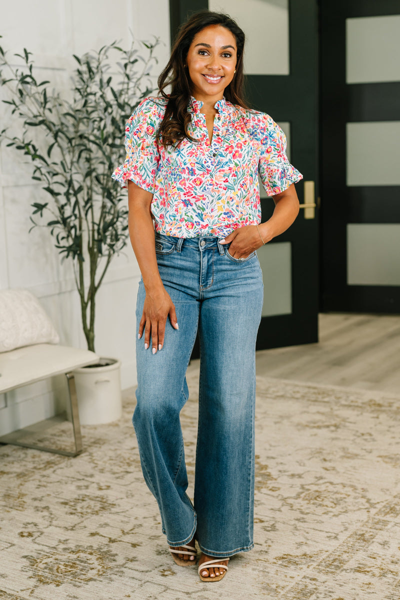 It's Been a Day Split Neck Blouse – Hazel Blues®