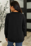 Hazel Blues® |  It's The Little Things Relaxed Scuba Pullover in Black