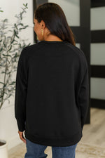 Hazel Blues® |  It's The Little Things Relaxed Scuba Pullover in Black