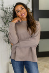 Hazel Blues® |  It's The Little Things Relaxed Scuba Pullover in Cocoa