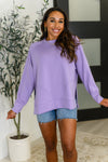 Hazel Blues® |  It's The Little Things Relaxed Scuba Pullover in Lavender