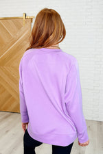 Hazel Blues® |  It's The Little Things Relaxed Scuba Pullover in Lavender