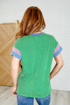 Hazel Blues® |  It's an Ego Thing Cable Ribbed Knit Top in Kelly Green