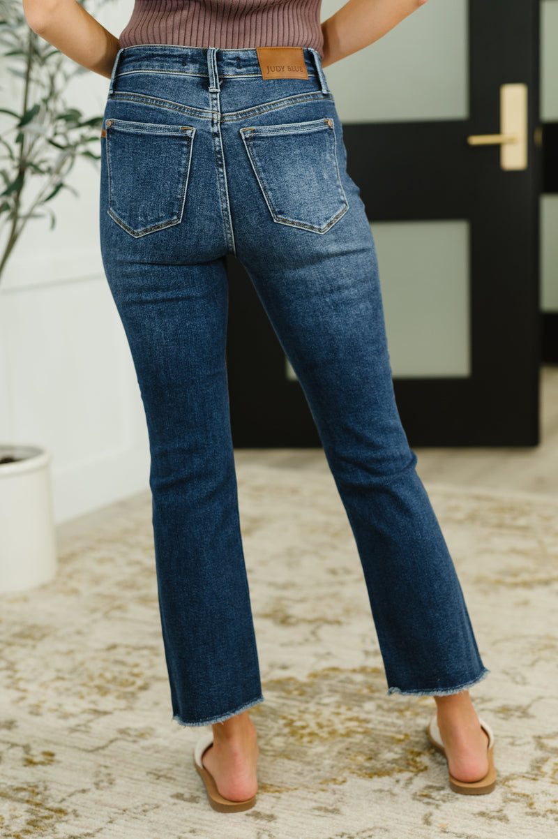 Hazel Blues® |  Nova High Waist Dark Wash Kick Flare