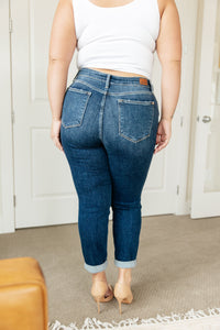 Hazel Blues® |  London Midrise Cuffed Boyfriend Jeans