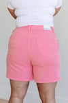 Hazel Blues® |  Jenna High Rise Control Top Cuffed Shorts in Pink