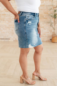 Hazel Blues® |  Carol High Rise Rigid Magic Denim Skirt