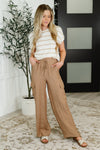 Hazel Blues® |  Jump Into It Textured Knit Top in Mocha Stripe