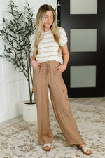 Hazel Blues® |  Jump Into It Textured Knit Top in Mocha Stripe