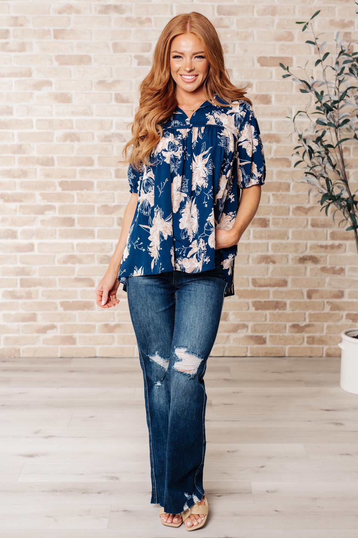 Hazel Blues® |  Just Coasting Floral Blouse